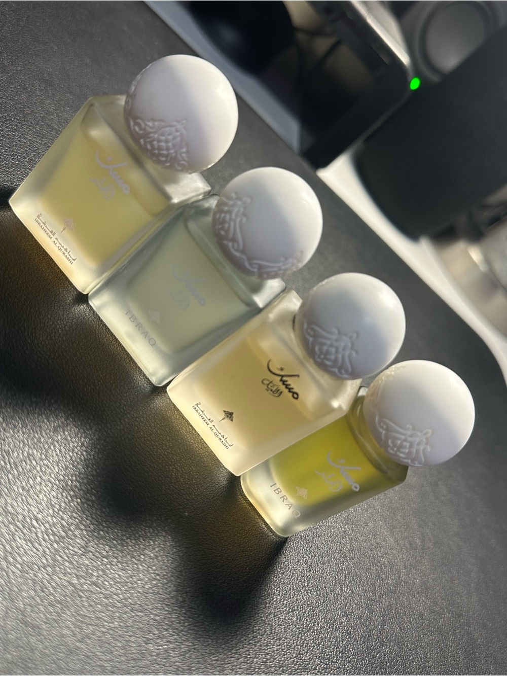 Ibraq (Ibraheem Al.Qurashi) Floral & Amber Perfume Oil - White Cap (Set of 4)